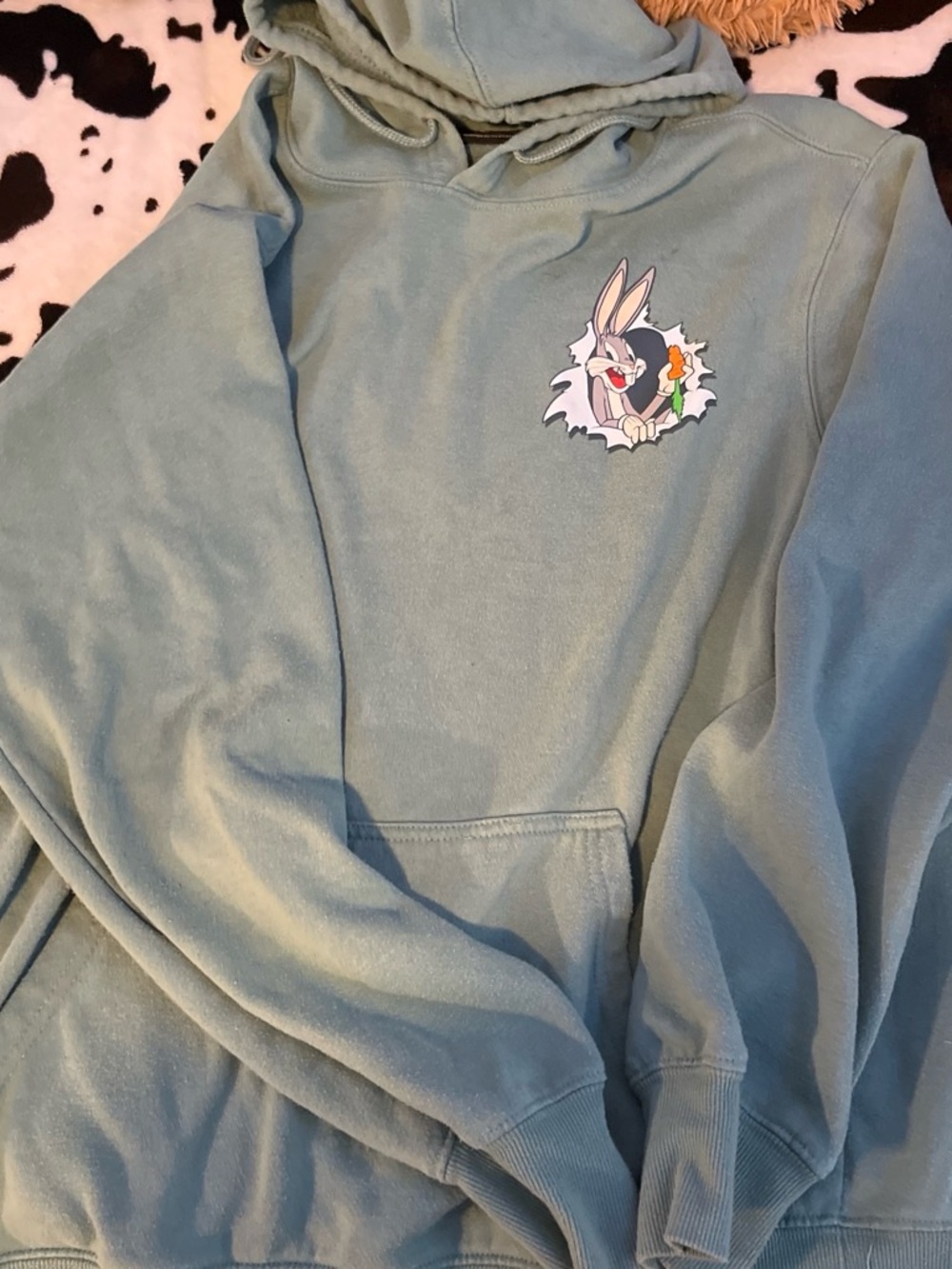 Bugs Bunny Graphic Sage Green Hoodie
